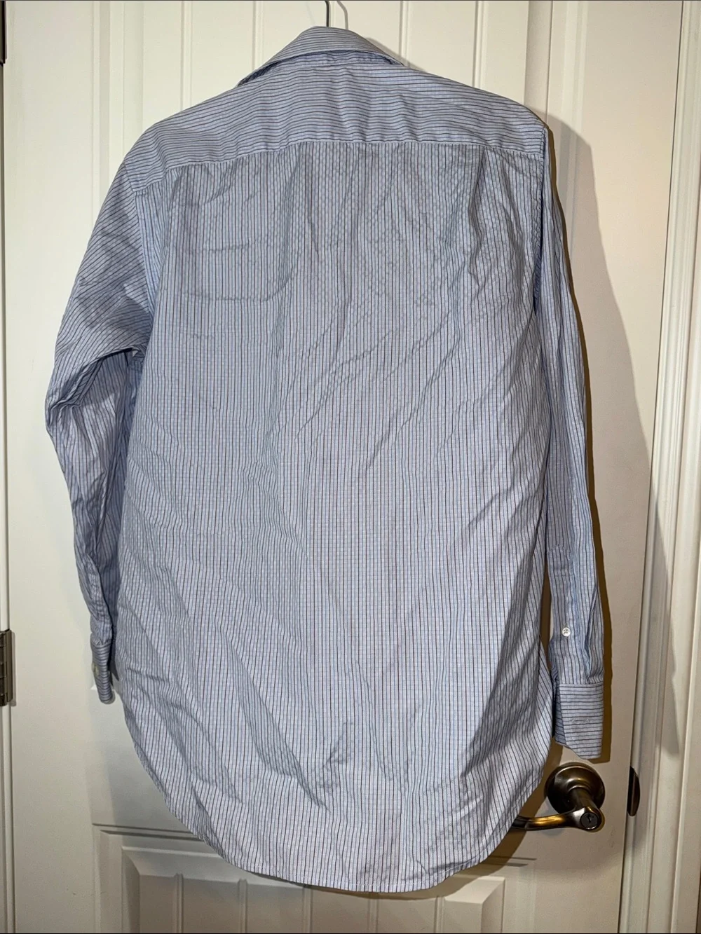 Banana Republic Classic Blue Stripe Men's Button-Down Dress Shirt